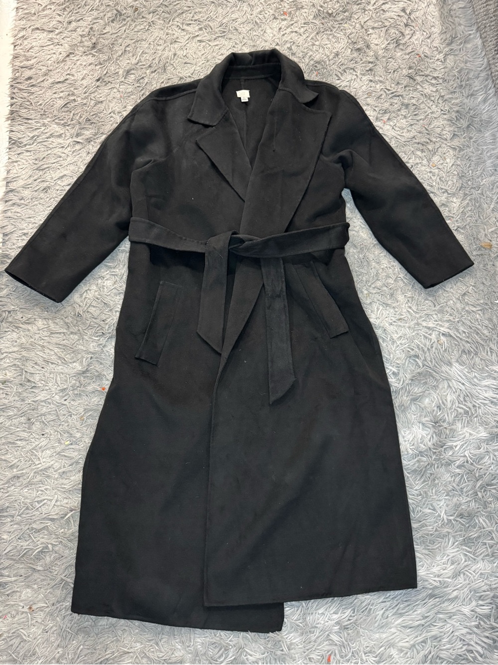 A New Day Women’s Tie Front Trench Coat - Black Size Extra Large NWOT